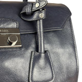 Prada Vintage Muted Blue Leather Glace 2Way Handbag