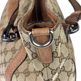 Gucci Beige/Brown Leather GG Satchel Two-Way Bag