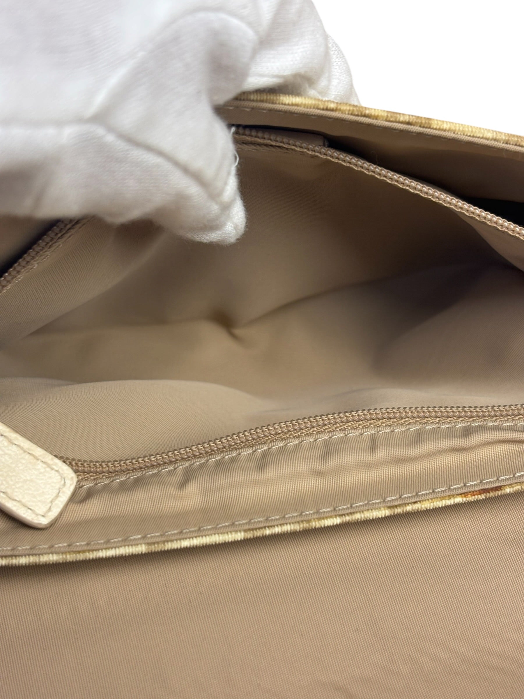 Christian Dior Beige Embroidered Trotter Flap Crossbody Bag