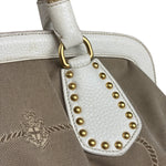 Prada Beige Vitello Trimmed Canapa Bag