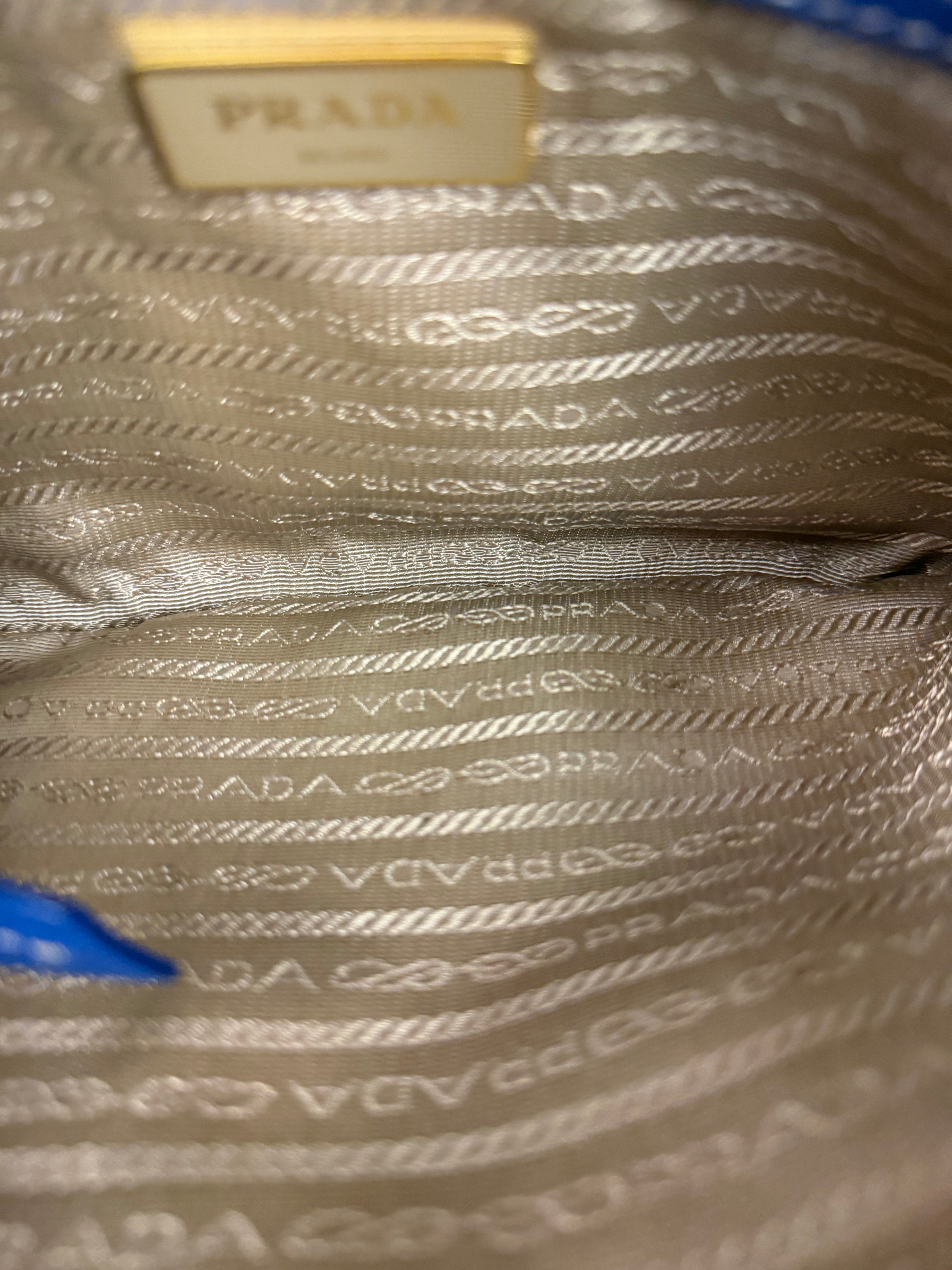 Prada Beige/Blue Jacquard Crossbody Bag