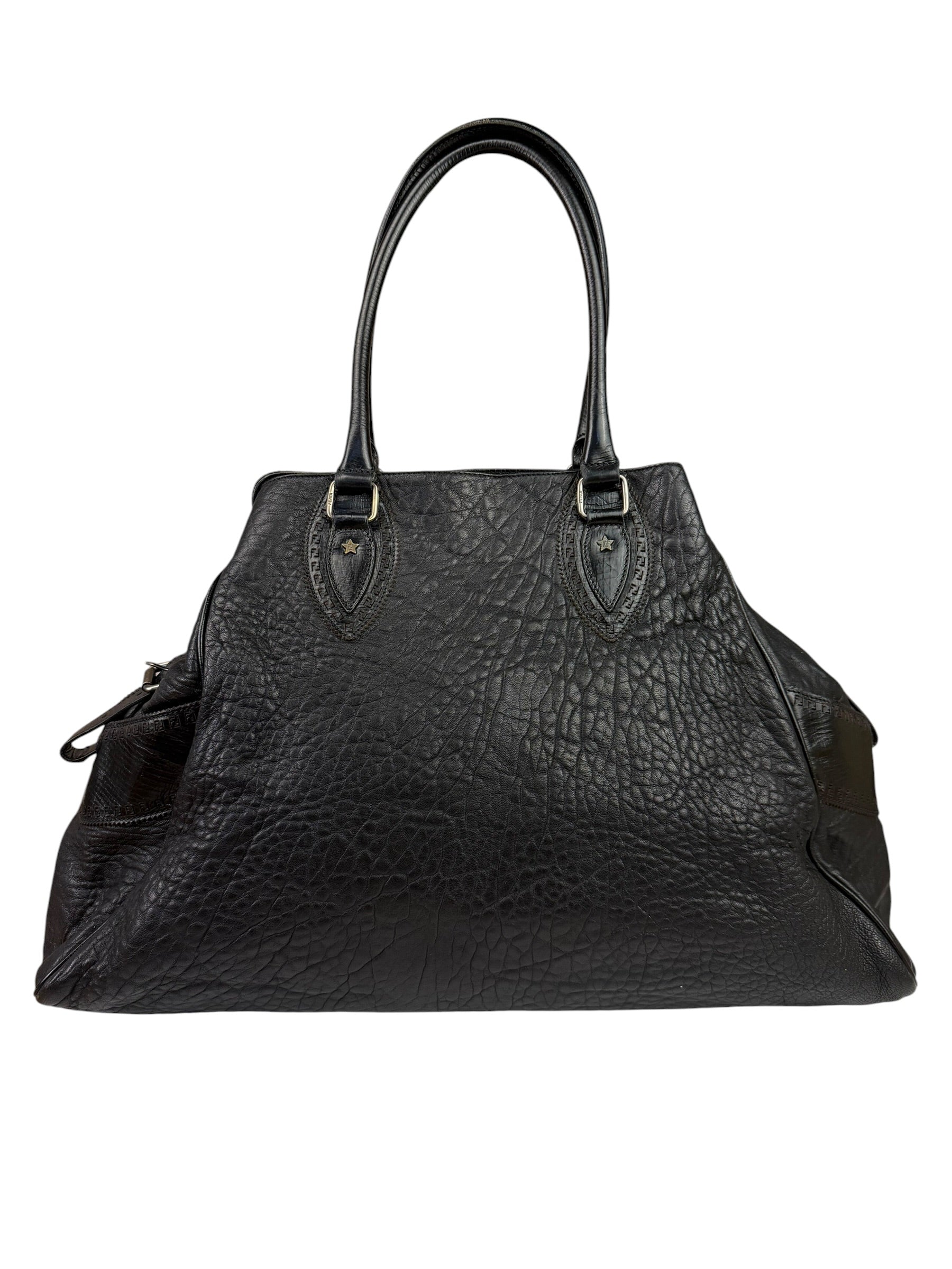 Fendi Black Leather Etniko Du Jour Shoulder Bag