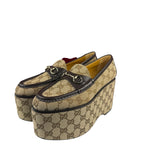 Gucci Horsebit GG Canvas Platform Loafers