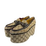 Gucci Horsebit GG Canvas Platform Loafers