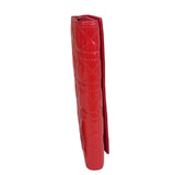 Christian Dior Cannage Red Patent Leather Wallet On Chain