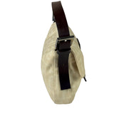 Fendi Vintage FF Ivory Canvas Baguette Shoulder Bag