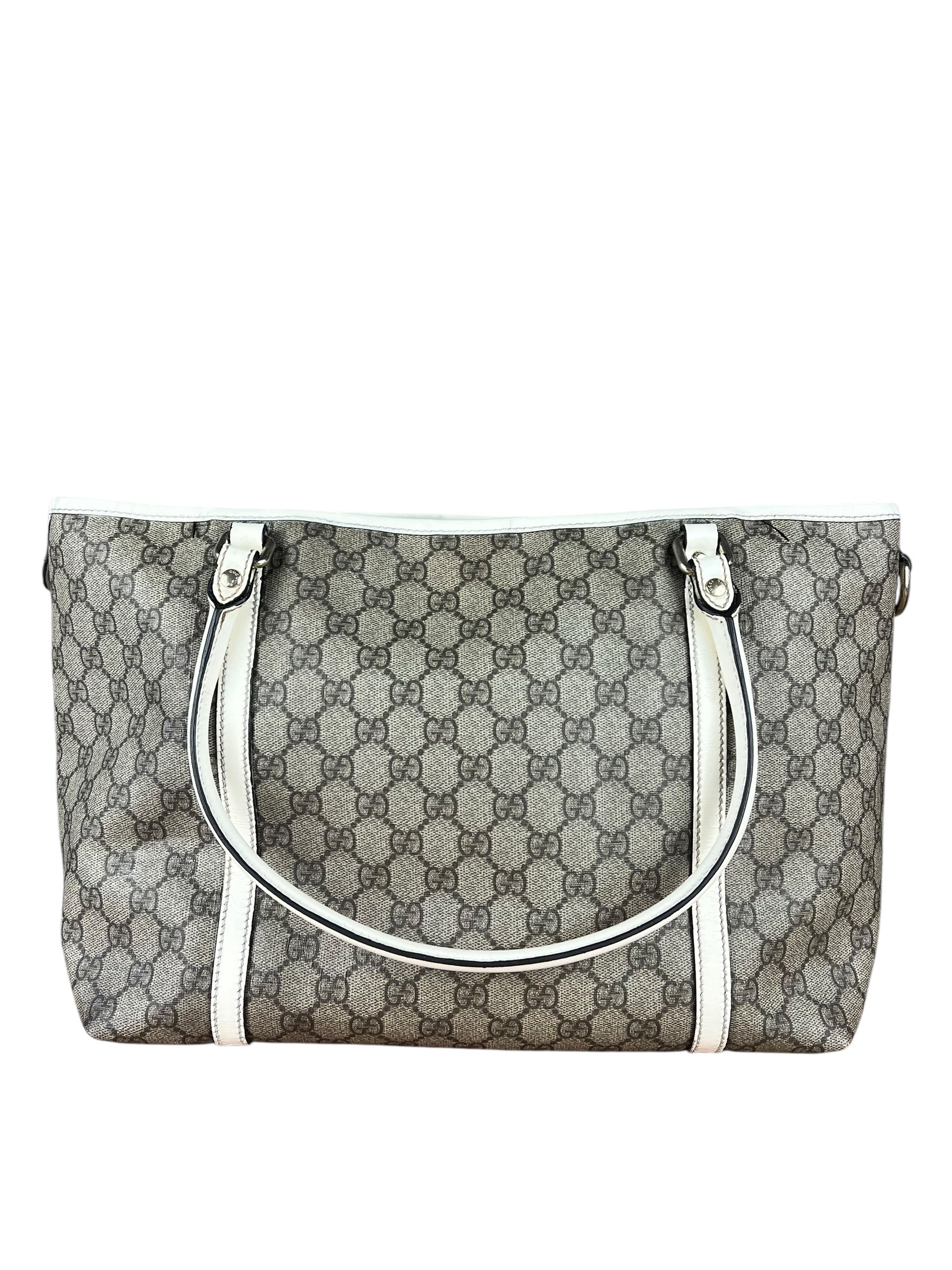 Gucci GG Joy Coated Canvas Tote Bag White/Beige