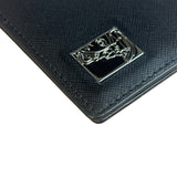 Versace Black Saffiano Leather Bifold Money Clip Wallet