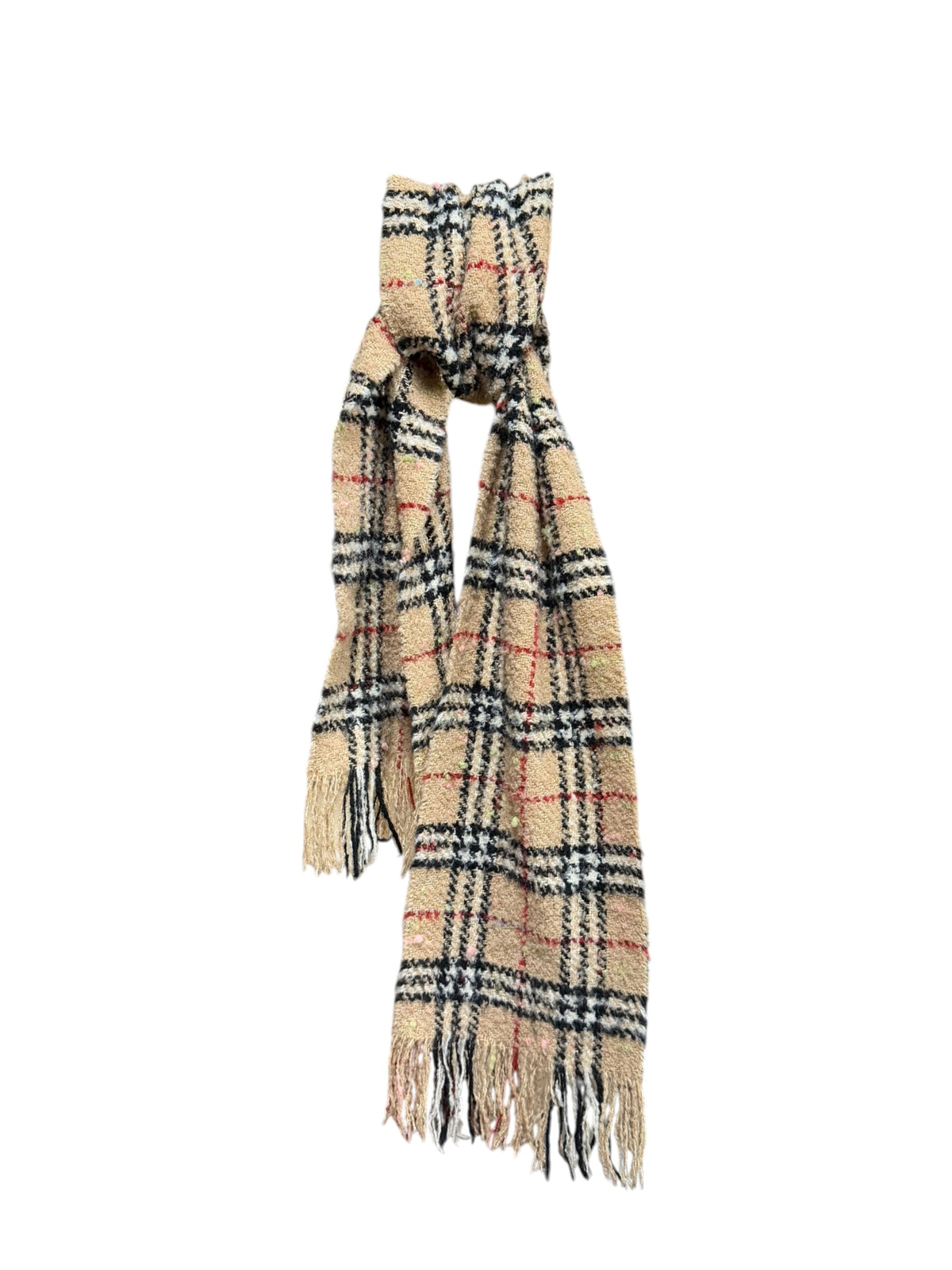 Burberry Check Alpaca Bouclé Wool Scarf