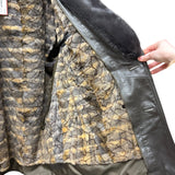 Vintage Grey Fur Lined Leather Blazer Coat