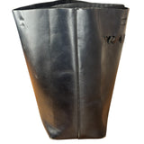 Prada Vintage Black Leather Spazzolato Laser-Cut-Logo Tote Bag