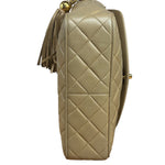 Chanel Tan Brown Quilted Leather Flap Chain Camera Bag