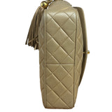 Chanel Tan Brown Quilted Leather Flap Chain Camera Bag