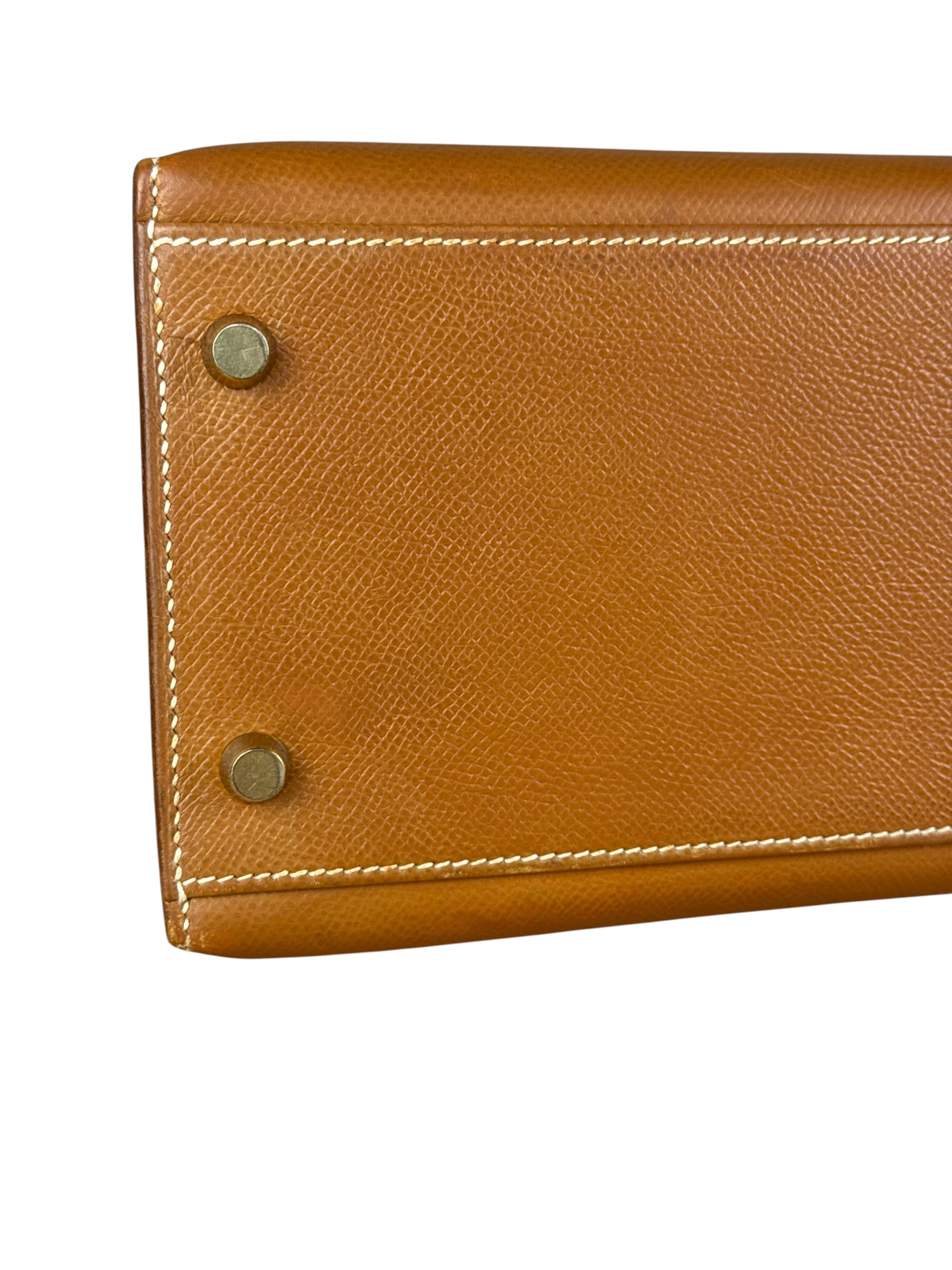 Hermes Kelly 32 Sellier Epsom Gold Handbag 1995