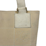 Chanel Vintage Beige Canvas Quilted Chocolate Bar Tote 2003