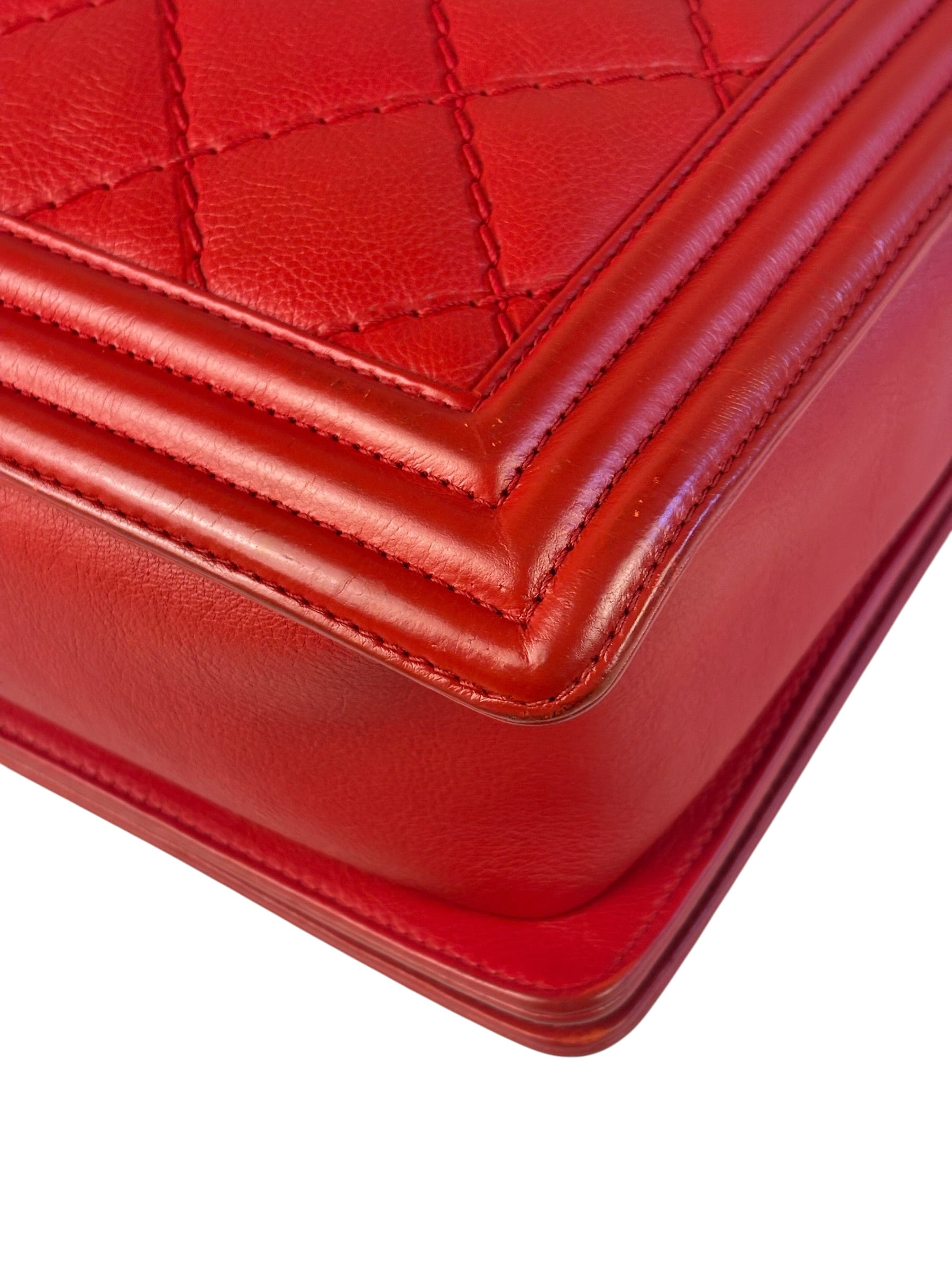 Chanel Red Quilted Leather Boy Flap Bag 2010