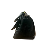 Celine Black Croc- Embossed Leather Trapeze Handbag