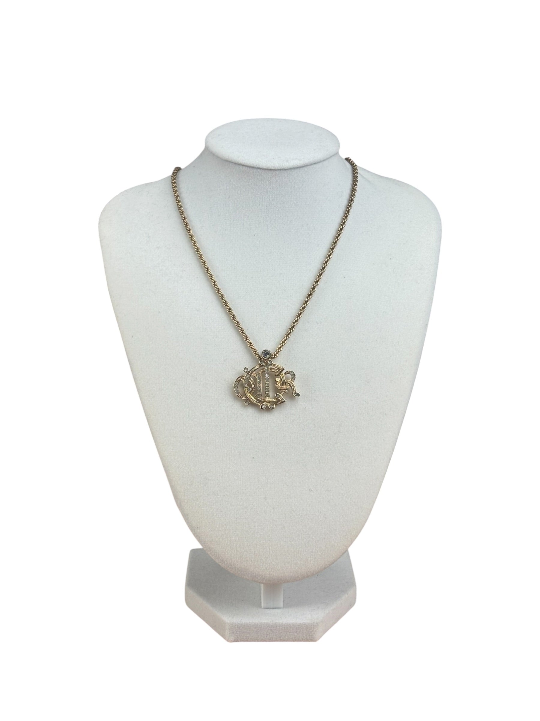 Christian Dior Vintage Interlocking Monogram Pendant Necklaces