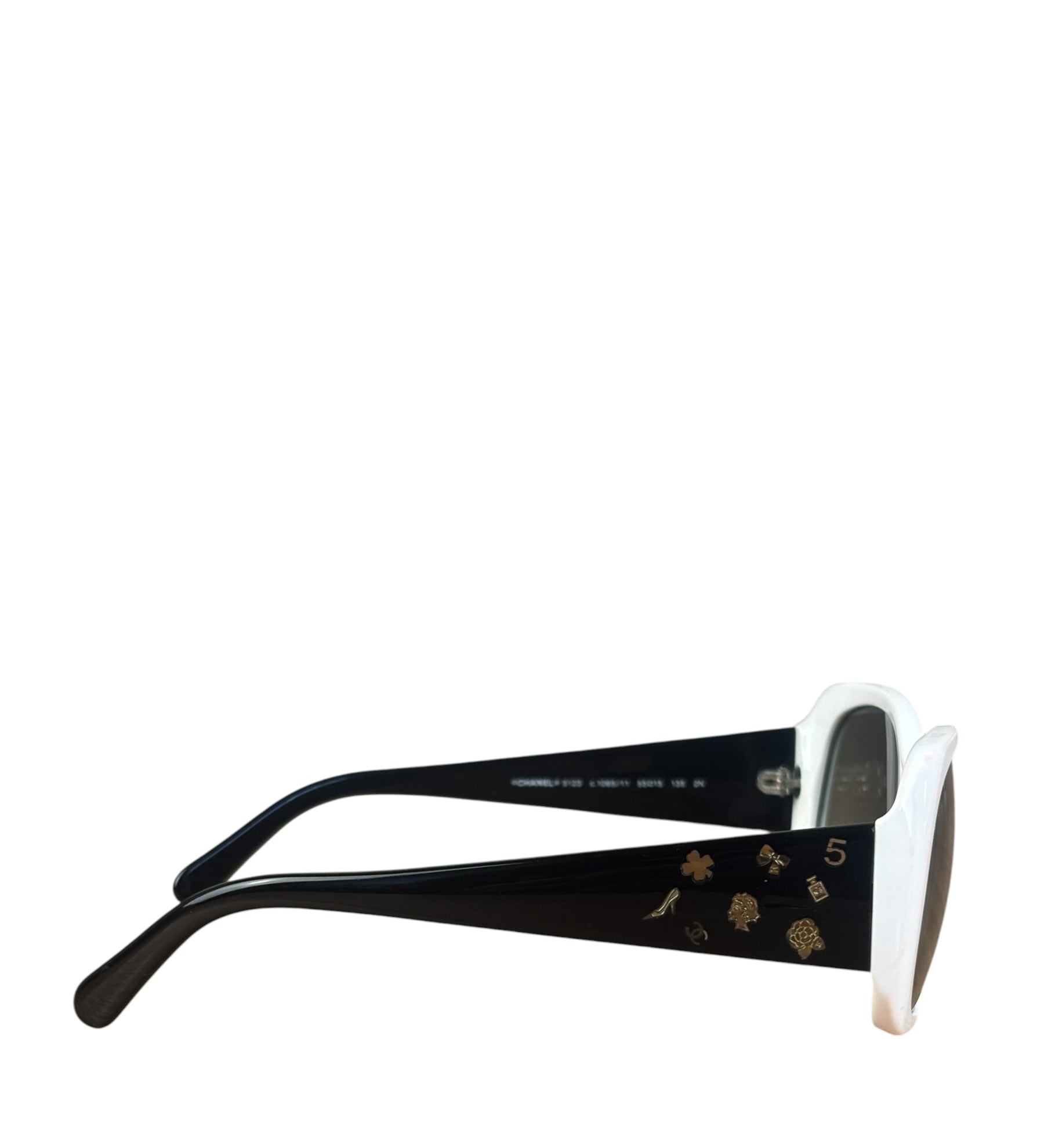 Chanel Vintage Black/White No. 5 Sunglasses