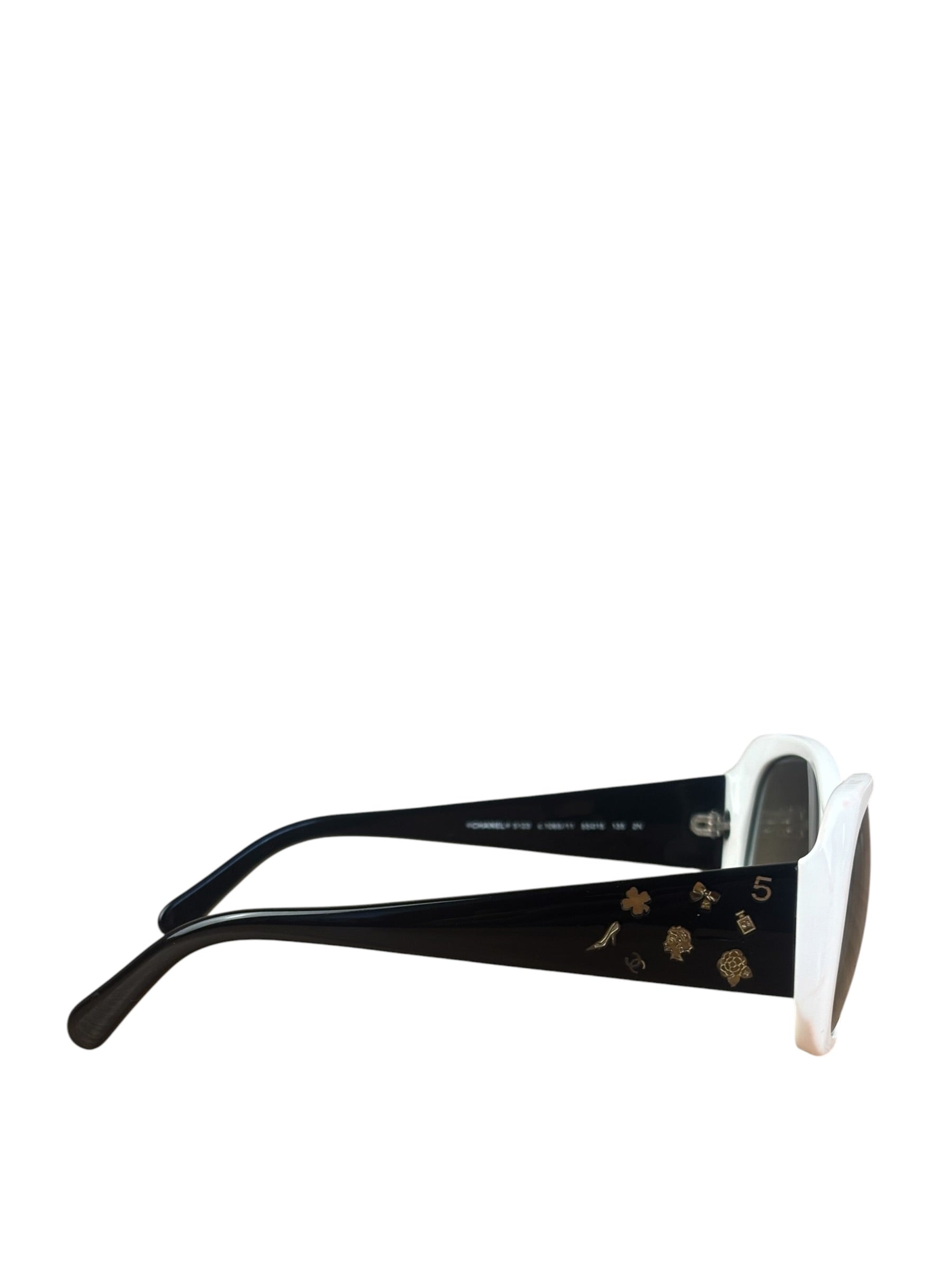 Chanel Vintage Black/White No. 5 Sunglasses