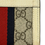 Gucci Beige Leather Trim Ophidia GG Supreme Card Case