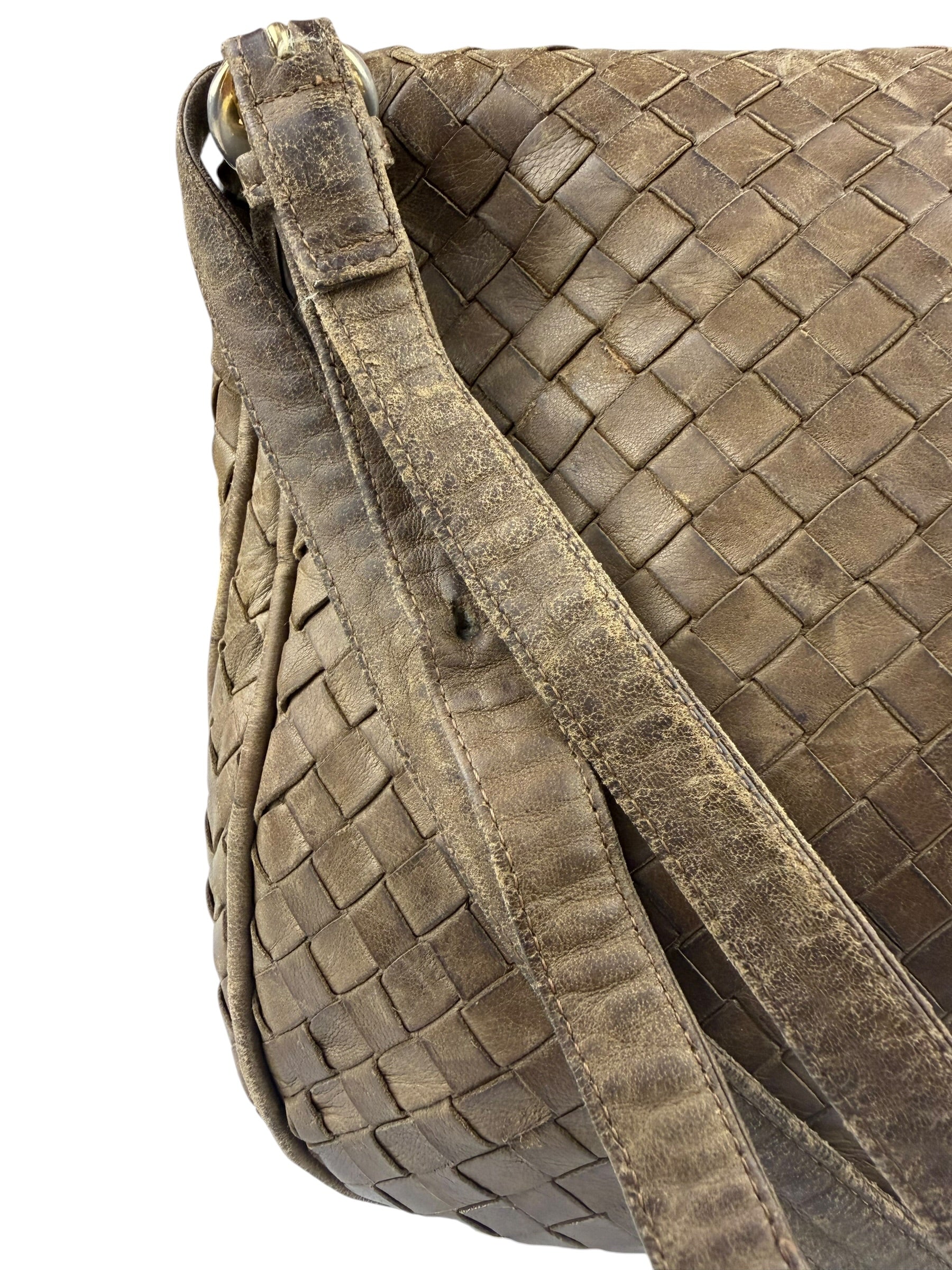 Bottega Veneta Brown Intrecciato Crossbody
