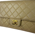 Chanel Vintage Beige Clair Quilted Leather Classic Flap Bag 2004