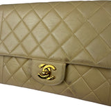 Chanel Vintage Beige Clair Quilted Leather Classic Flap Bag 2004
