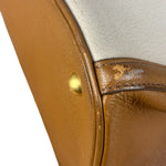 Miu Miu Beige/Brown Bicolor Leather Madras Handbag