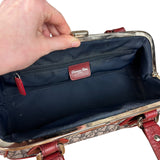 Christian Dior 2005 Doctor Bag Navy/Red Leather Trim
