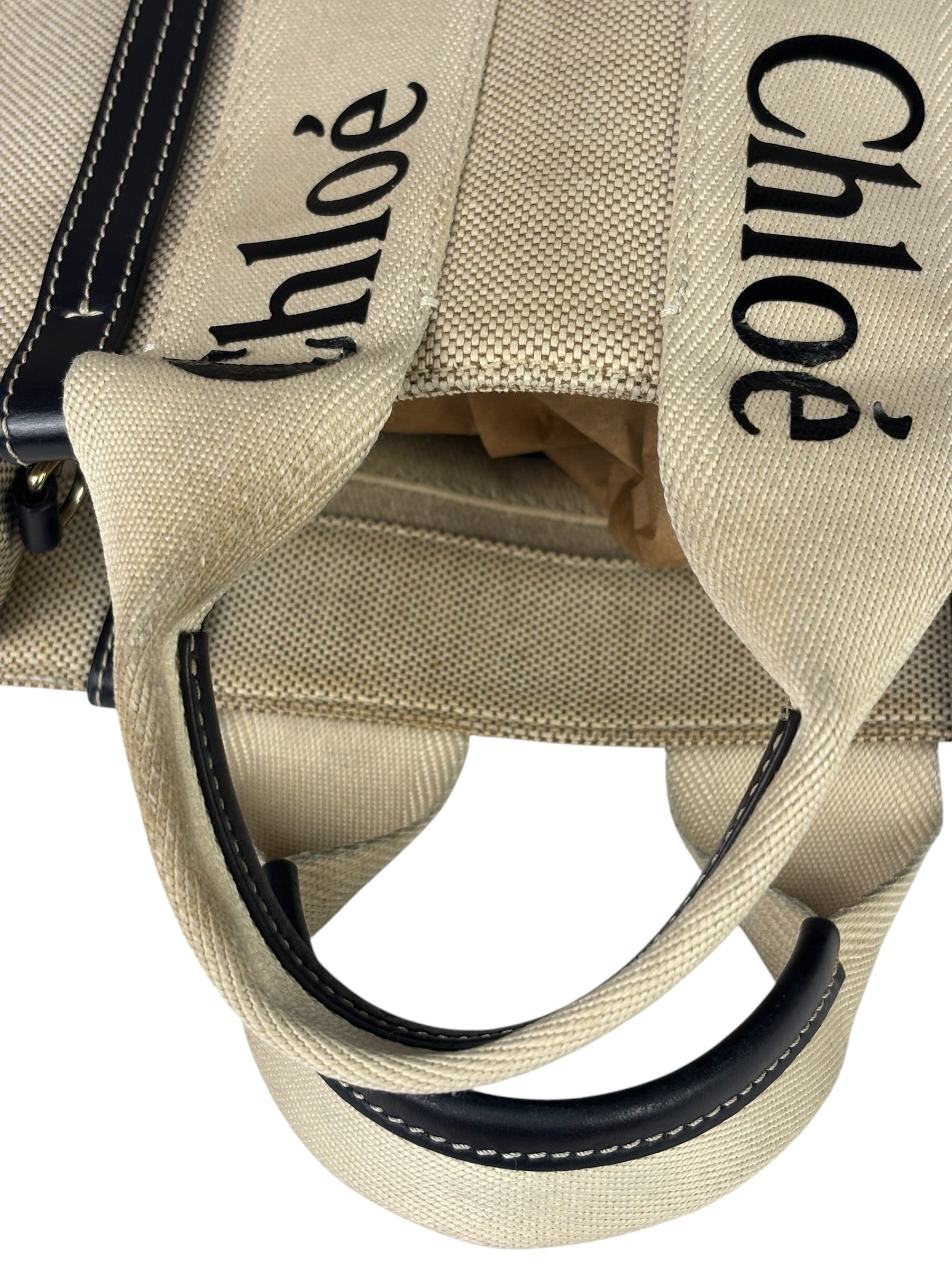 Chloe Grey/Black Leather Trim Tote