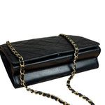 Chanel Black Diamond Stitch CC Timeless Chain Flap Bag '89-'91