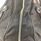 Prada Black Leather Tessuto Nylon Bowler Bag