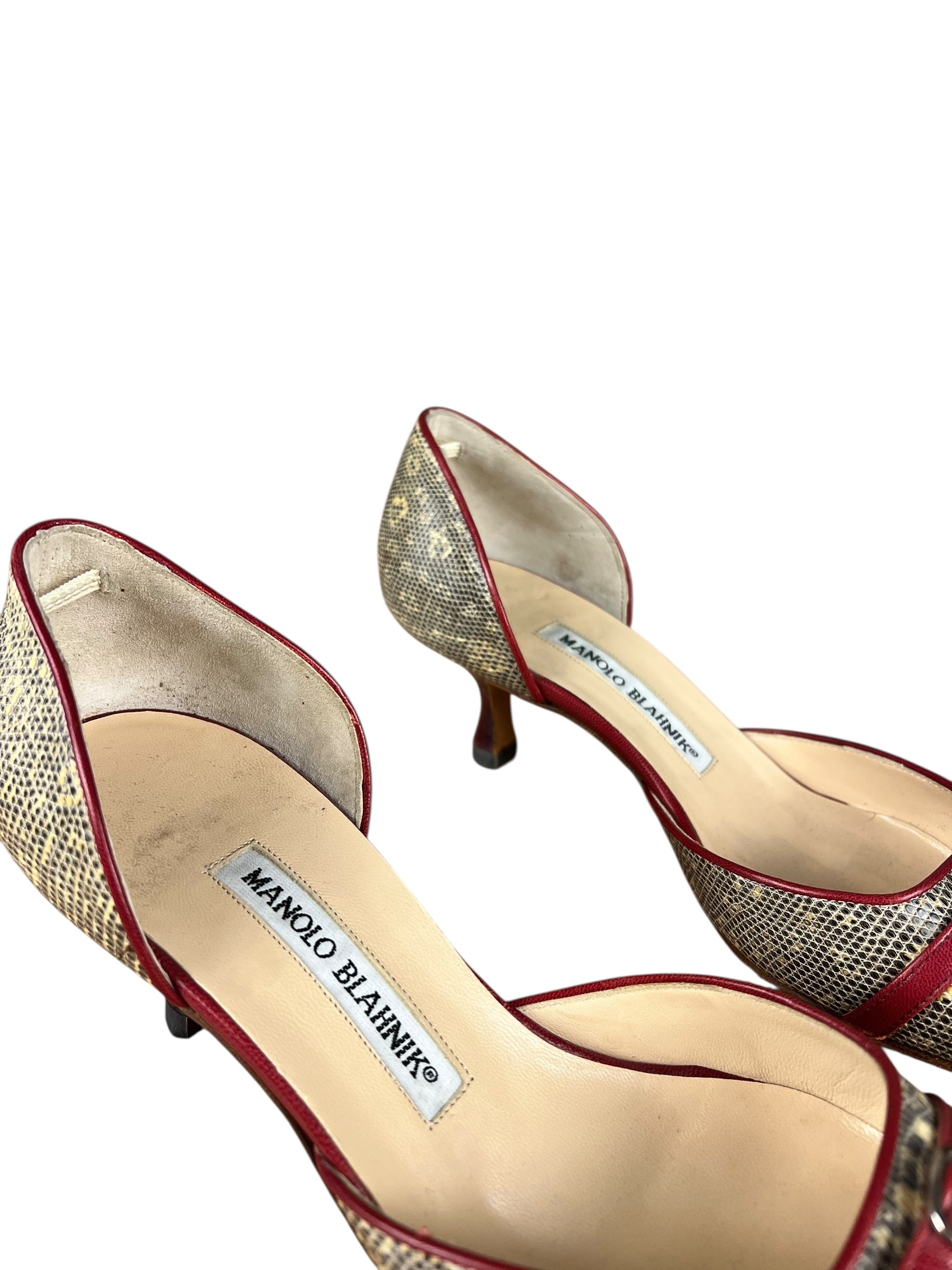 Manolo Blahnik Lizard Skin Kitten Heels