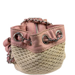 Chanel Pink Lambskin Trim Woven Lax Accordion Shoulder Bag 1997