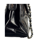 Chanel Vintage Black Patent Leather Envelope Chain Shoulder Bag 1998