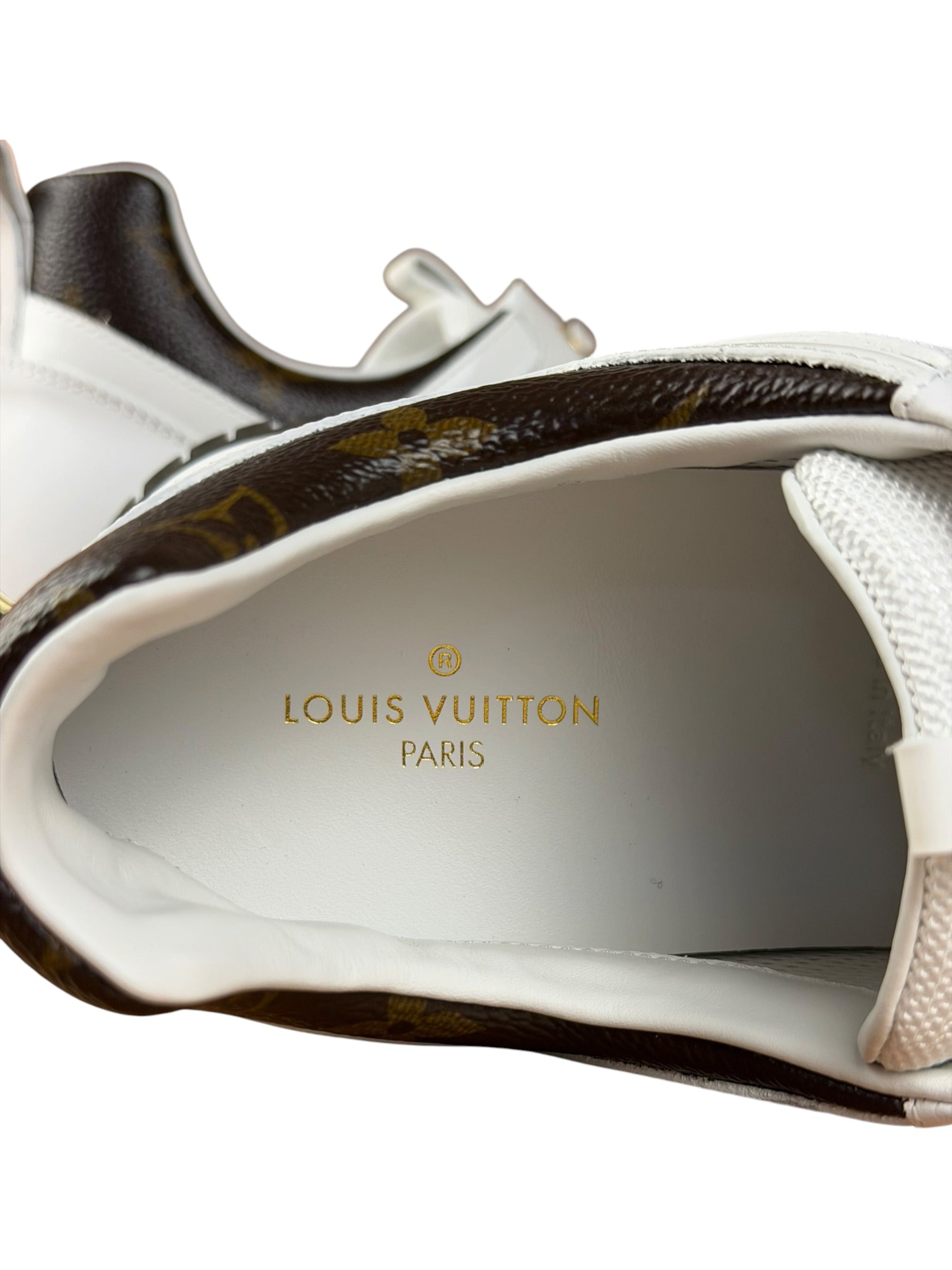 Louis Vuitton White/Brown Run Away Sneakers