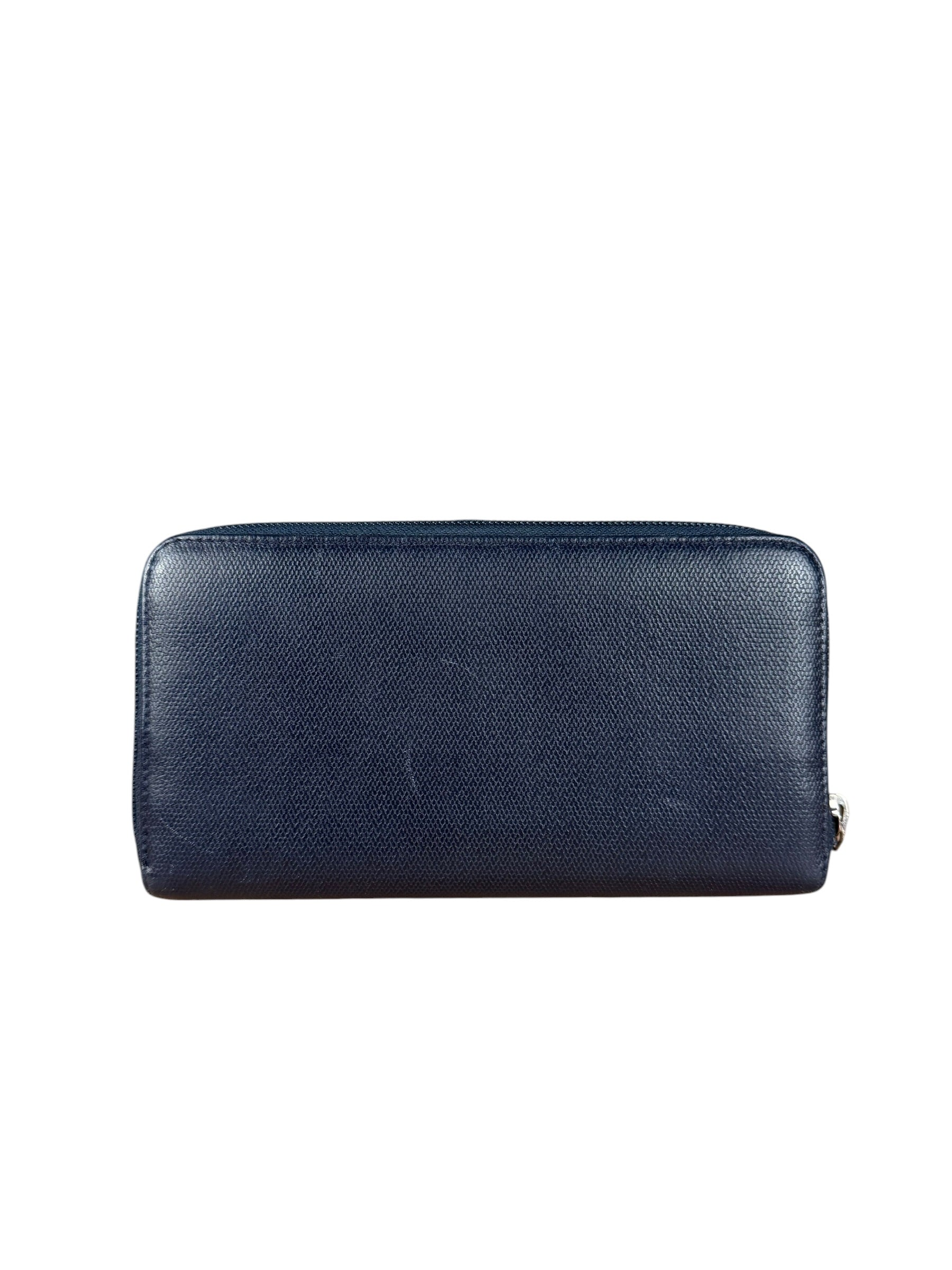 Chanel Navy Blue Long Zip Wallet