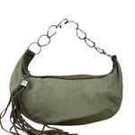 Chanel Olive Green/Brown Leather Trim Interlocking Ring Strap Hobo Bag 2003