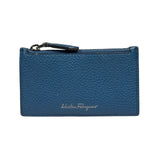 Salvatore Ferragamo Navy Calfskin Coin/Card Holder