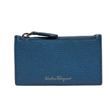 Salvatore Ferragamo Navy Calfskin Coin/Card Holder