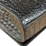 Balenciaga Black Croc Embossed Le City Clutch
