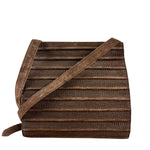 Loewe Vintage Striped Brown Suede Crossbody
