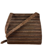 Loewe Vintage Striped Brown Suede Crossbody
