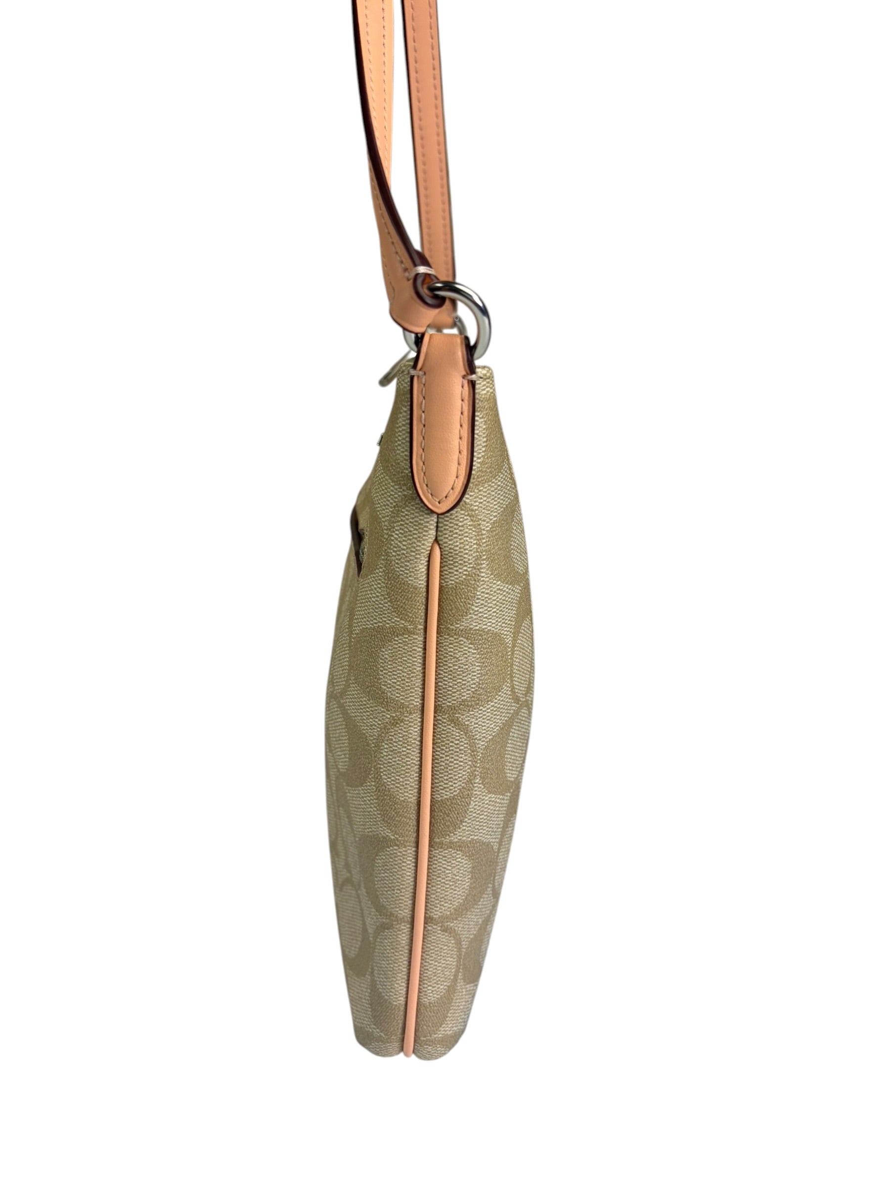 Coach Beige Leather Canvas Rowan File Crossbody Bag