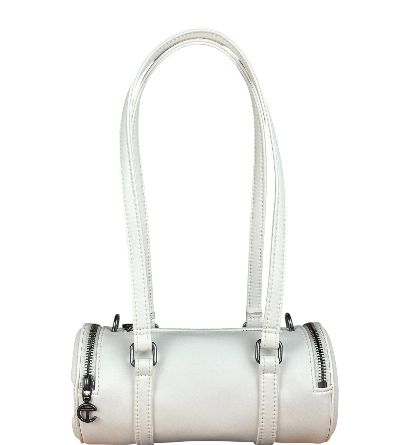 Telfar White Leather Duffle Two-Way Bag