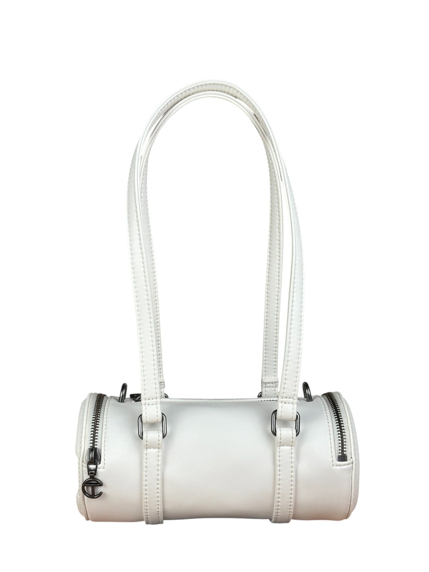 Telfar White Leather Duffle Two-Way Bag