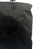 Prada Black Tessuto Nylon Leather Trim Tote Bag