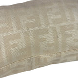 Fendi Vintage FF Ivory Canvas Baguette Shoulder Bag