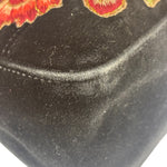 Gucci Black Velvet Marmont Floral Embroidered Shoulder Bag